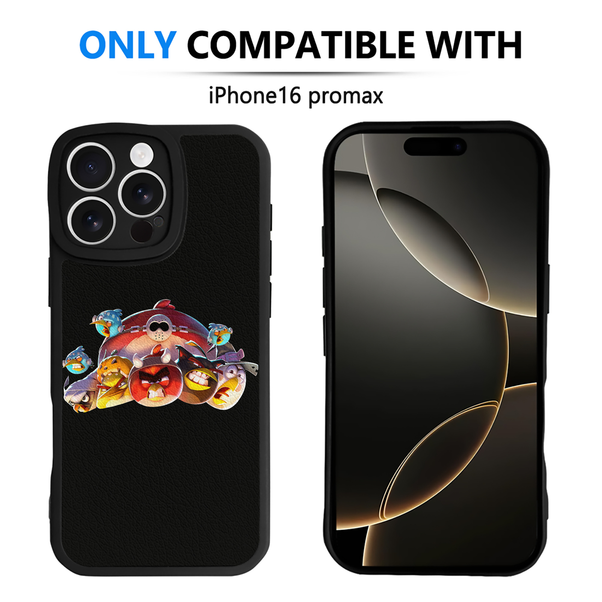 （画像用） Angry Birds アングリーバード 【iPhone 16シリーズ対応】シリコンスマホケース（レザー調） 材質：シリコン